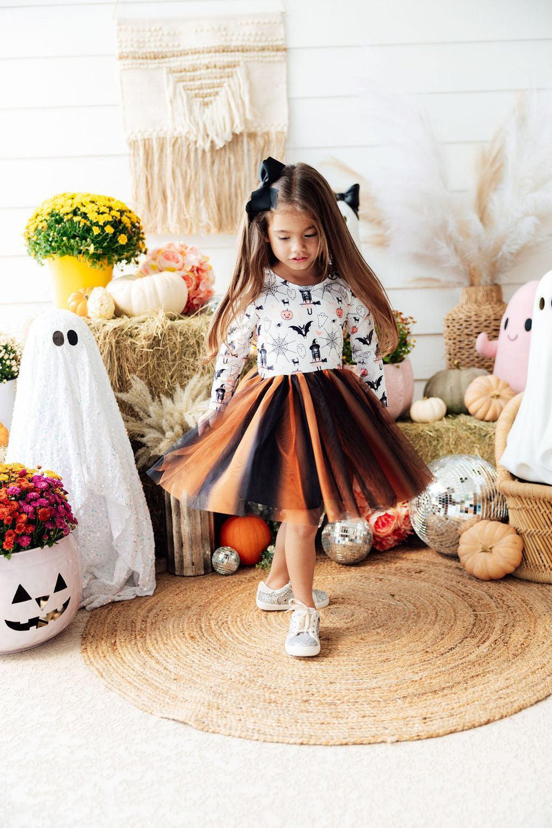 Boo-tiful Halloween L/S Tutu Dress - 4