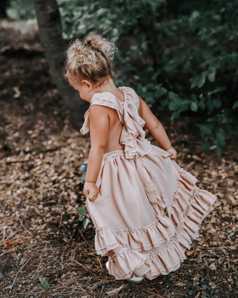 Nellie Ruffle Maxi Dress - Champagne - 15