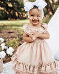 Nellie Ruffle Maxi Dress - Champagne - 16