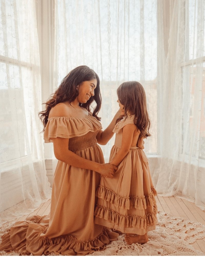 Nellie Ruffle Maxi Dress - Champagne - 8