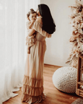 Nellie Ruffle Maxi Dress - Champagne - 22
