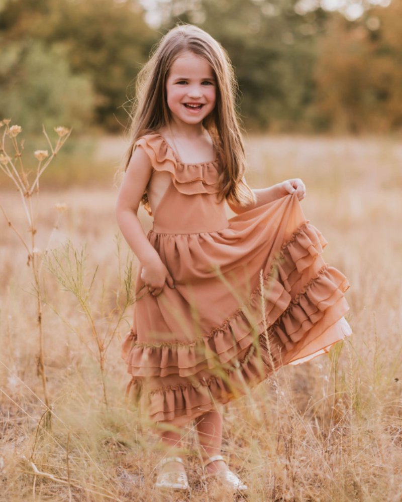 Nellie Ruffle Maxi Dress - Mocha - 6