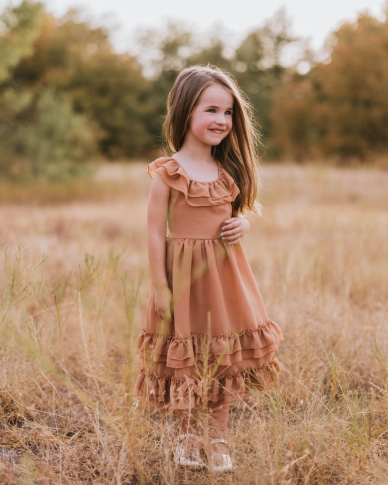Nellie Ruffle Maxi Dress - Mocha - 3