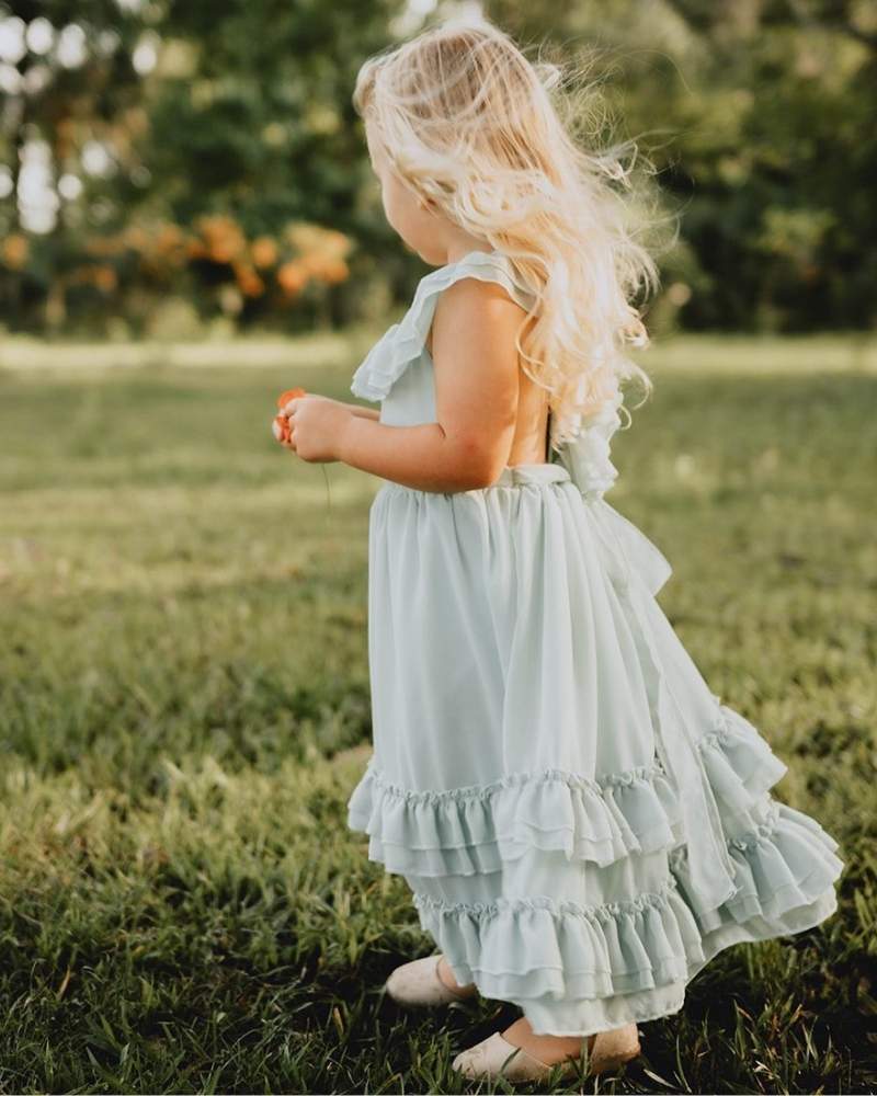 Nellie Ruffle Maxi Dress - Sage - 6