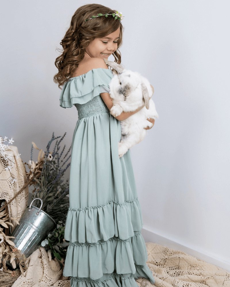 Nellie Ruffle Maxi Dress - Sage - 5