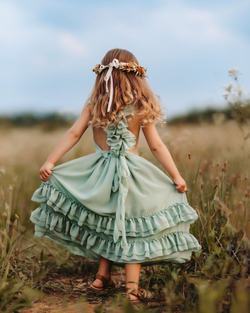 Nellie Ruffle Maxi Dress - Sage - 3