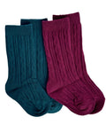 Pepper Knee-High Cable Knit Socks - 3