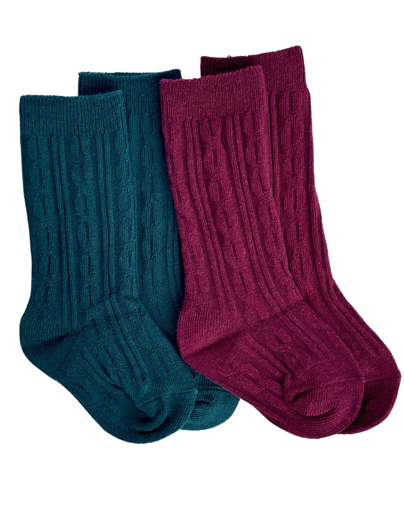 Pepper Knee-High Cable Knit Socks - 3