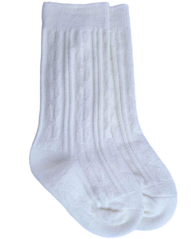 Pepper Knee-High Cable Knit Socks - 5