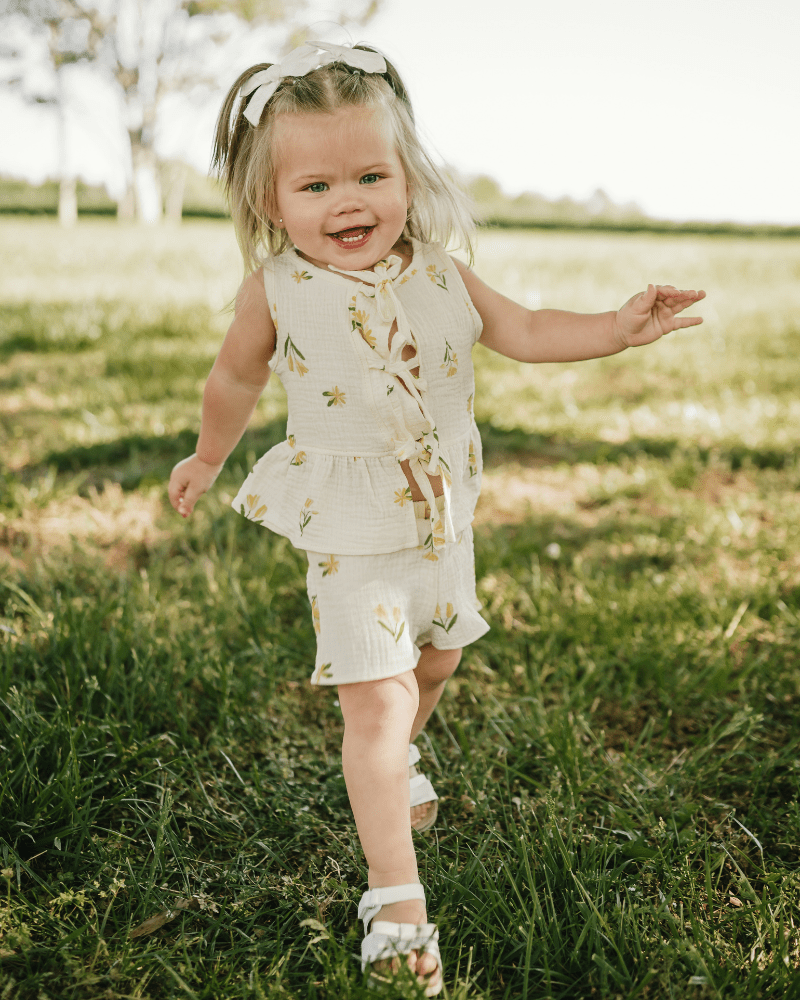 Posie Tie Front Two-Piece Set - Buttercup Bloom - 2