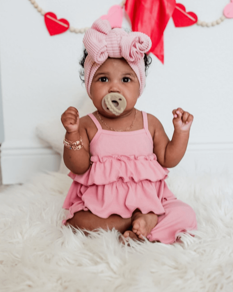 Presley Ruffle Tank Two-Piece Set - Pink - 6