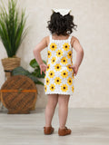 Summer Crochet Sunflower Girl Dress with Headscarf - 6
