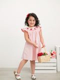 Baby Girls Strawberry Embroidered Plaid Smocked Dress - 3