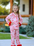 Bow Girls Pajama Set with Furry Trim - 2