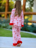 Bow Girls Pajama Set with Furry Trim - 4