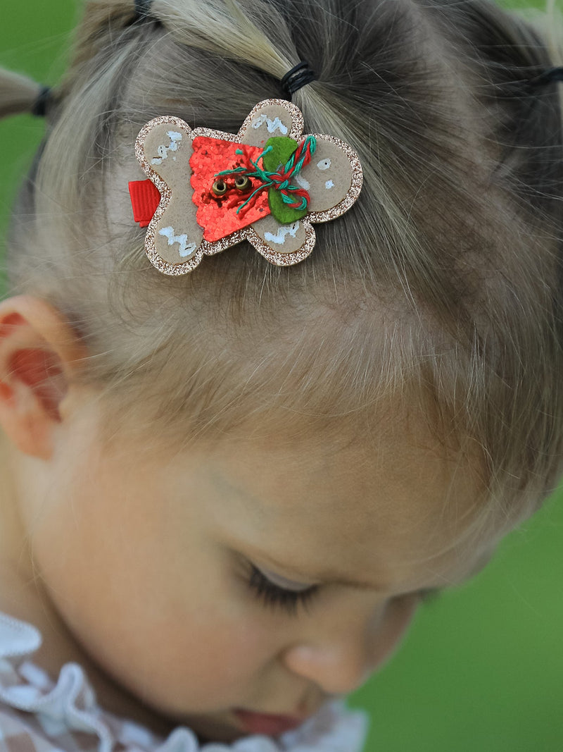 Christmas Gingerbread Girls Hair Clip - 2