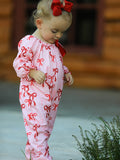 Bow Print Baby Girls Romper - 3
