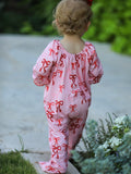 Bow Print Baby Girls Romper - 4