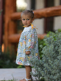 Fall  Embroidery Smocking Bow Floral Leaf Baby Girls Dress - 5