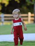 Christmas Tree Dog Smocking Embroidered Baby Boys Romper - 2