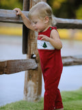 Christmas Tree Dog Smocking Embroidered Baby Boys Romper - 5