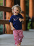 Christmas Holiday Celebration Boys Set: Navy with Santa Sleigh - 1