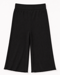 Rhea Ribbed Wide Leg Pants - Black - 1