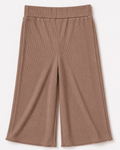 Rhea Ribbed Wide Leg Pants - Latte - 1