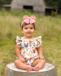 Shiloh Ruffle Back Romper - Chickens - 4
