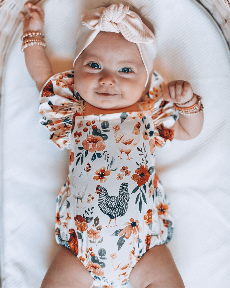 Shiloh Ruffle Back Romper - Chickens - 2