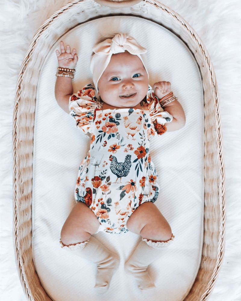 Shiloh Ruffle Back Romper - Chickens - 1