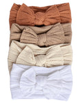 Solid Knit Nylon Headband - White - 2