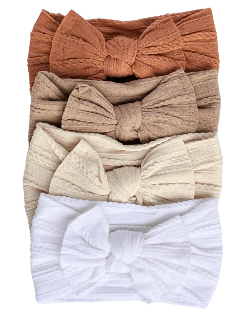 Solid Knit Nylon Headband - White - 2