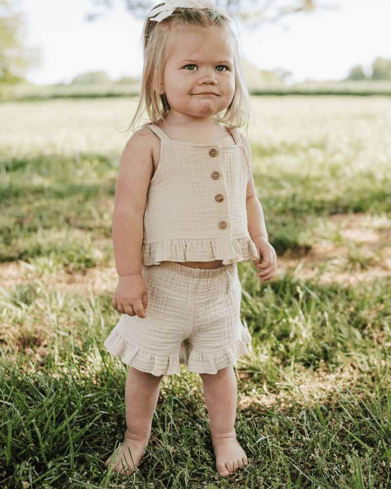 Tate Button Front Two-Piece Set - Toasted Oat
