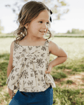 Tilly Bow Front Top - Sepia Garden - 1