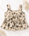 Tilly Bow Front Top - Sepia Garden - 2