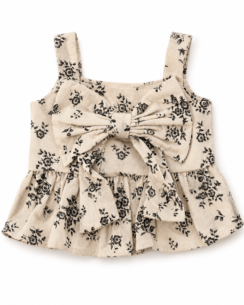 Tilly Bow Front Top - Sepia Garden - 3