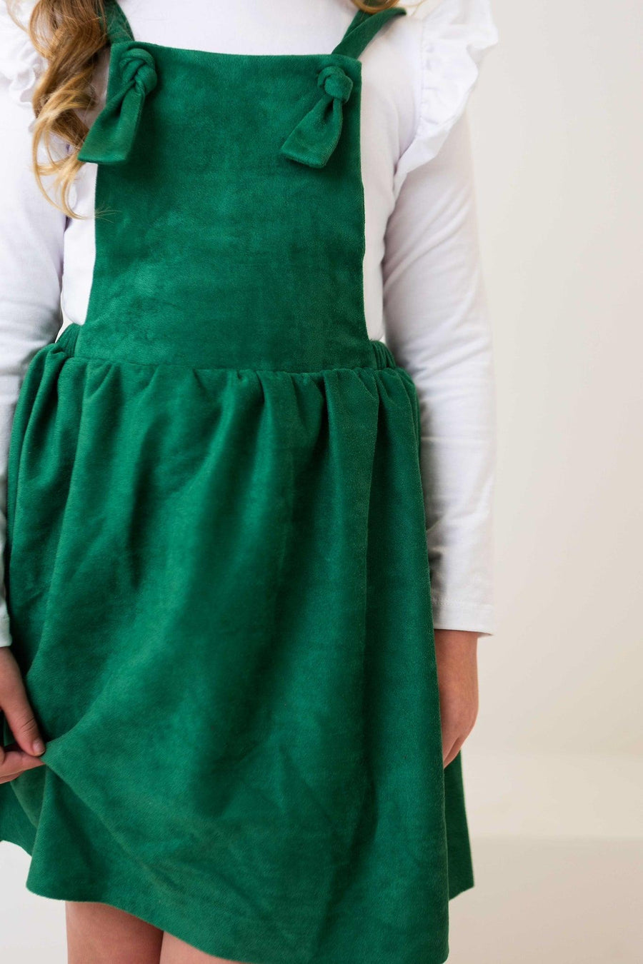 Evergreen Faux Suede Pinafore