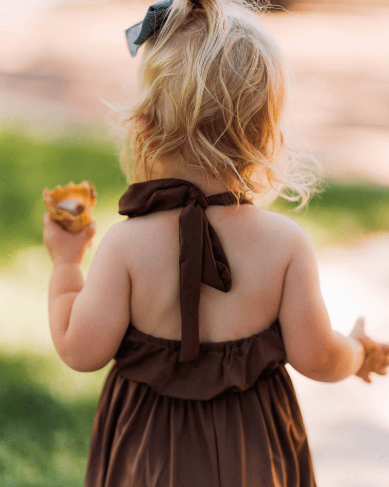Willa Wide-Leg Halter Jumpsuit - Chestnut - 4