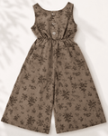 Wren Button Front Jumpsuit - Sepia Garden - 1