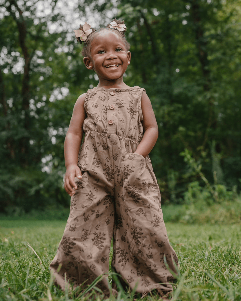 Wren Button Front Jumpsuit - Sepia Garden - 6